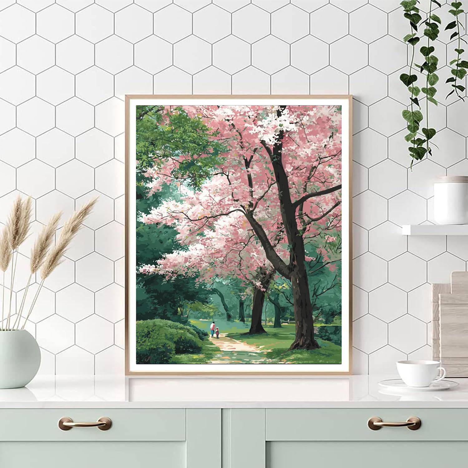 Guidance Under Cherry Blossoms Paint By Number
