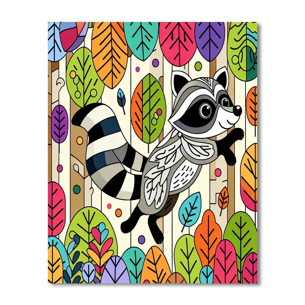 Wacky Raccoon Adventure Painting By Numbers Kit