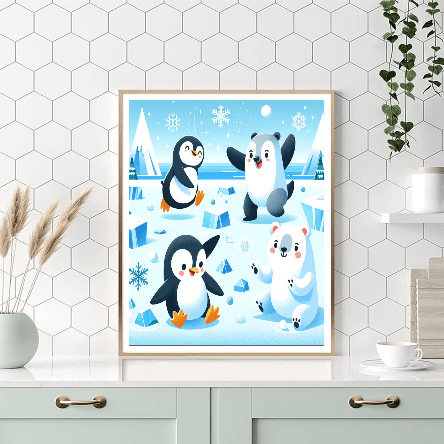 Penguins' Icecap Adventure Paint By Color