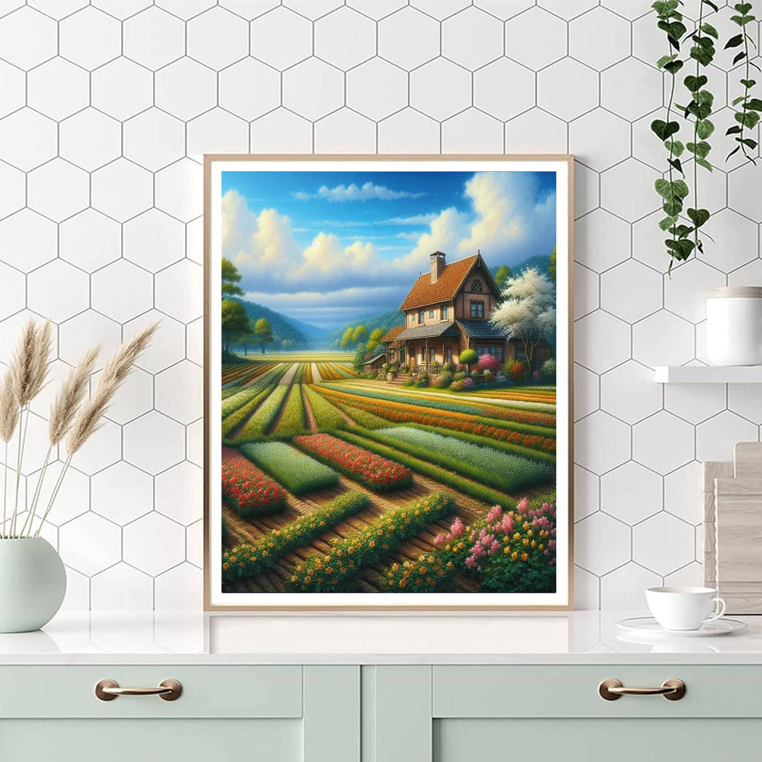 Charming Vintage Farm Life Painting Number Kit