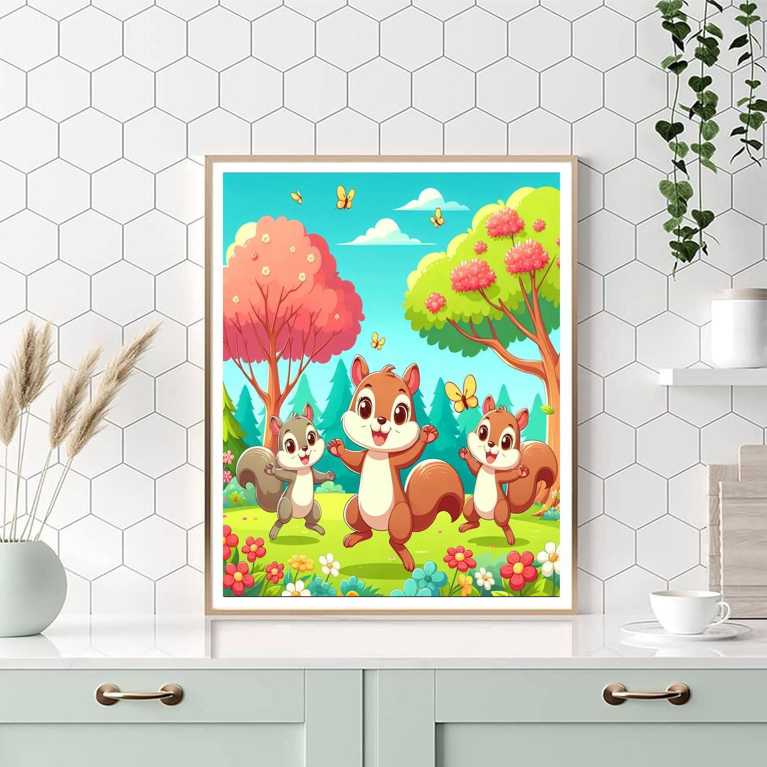 Sunny Squirrels Number Painting