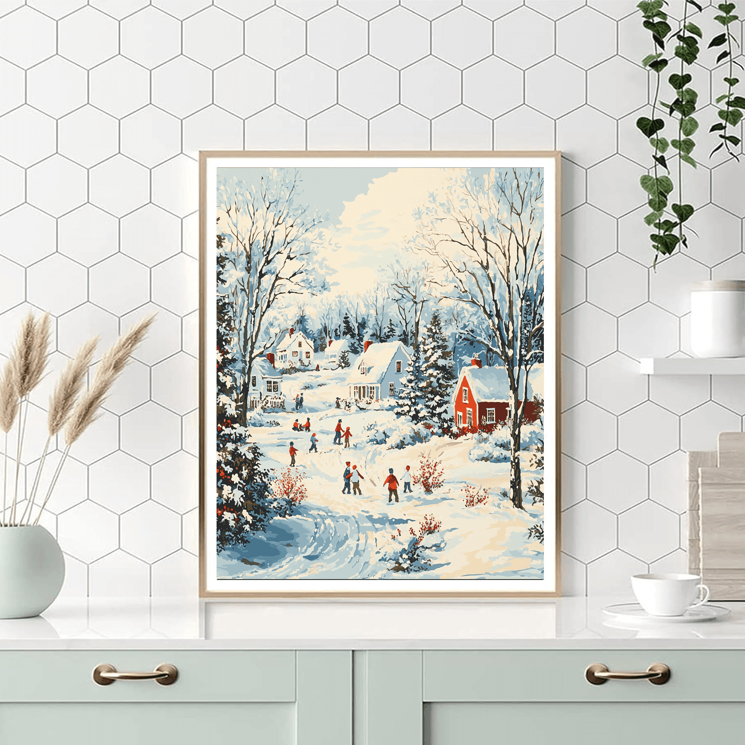Currier And Ives Inspired Whimsical Winter  Paint By Numbers
