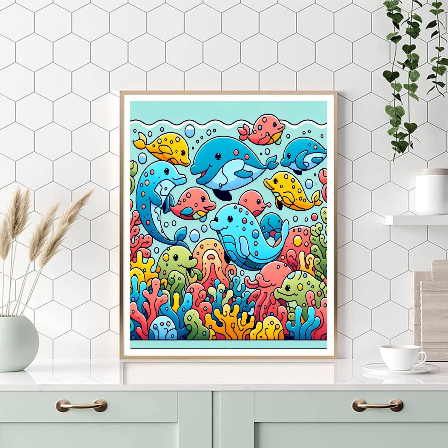 Whimsical Ocean Friends DIY Paint By Numbers