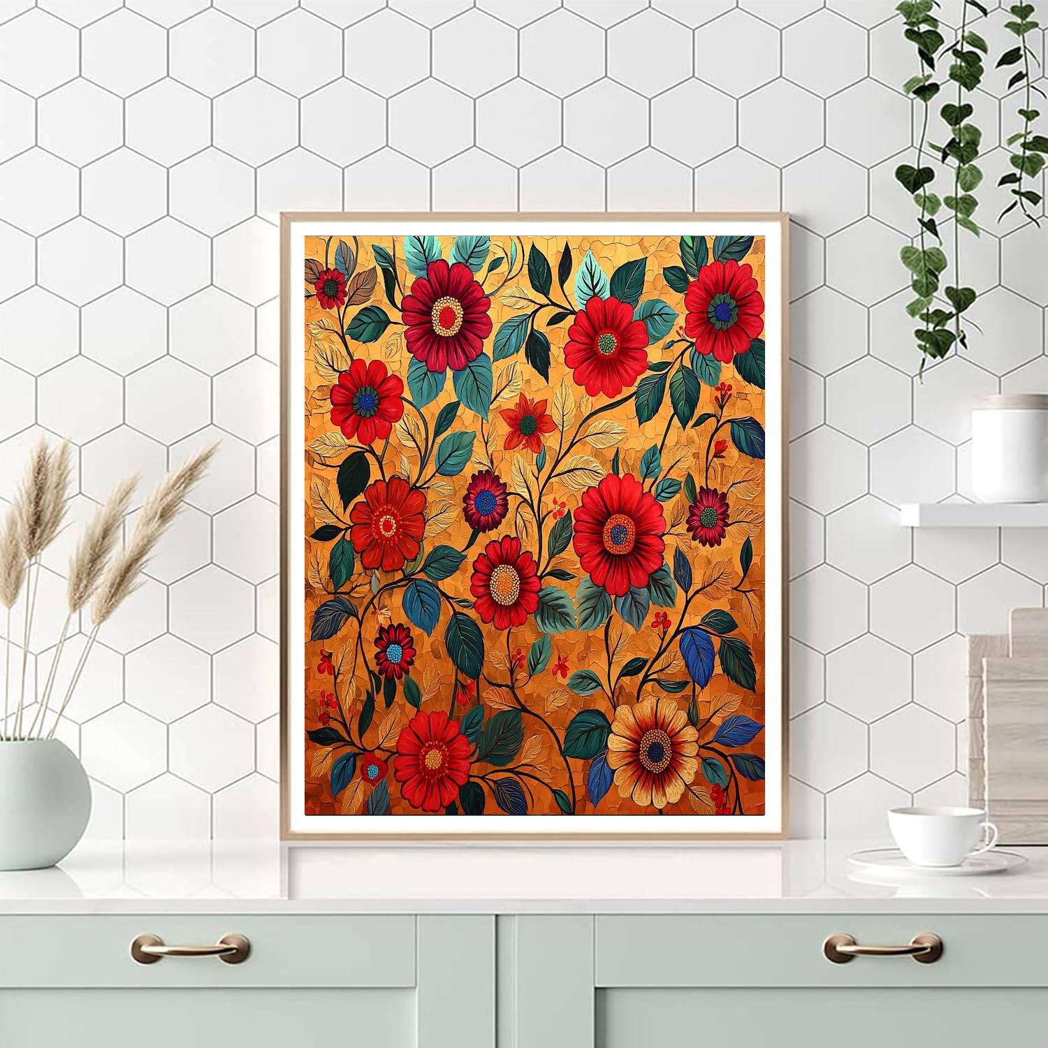 Frida Kahlo Inspired Soulful Flora Fusion  Painting Number Kit