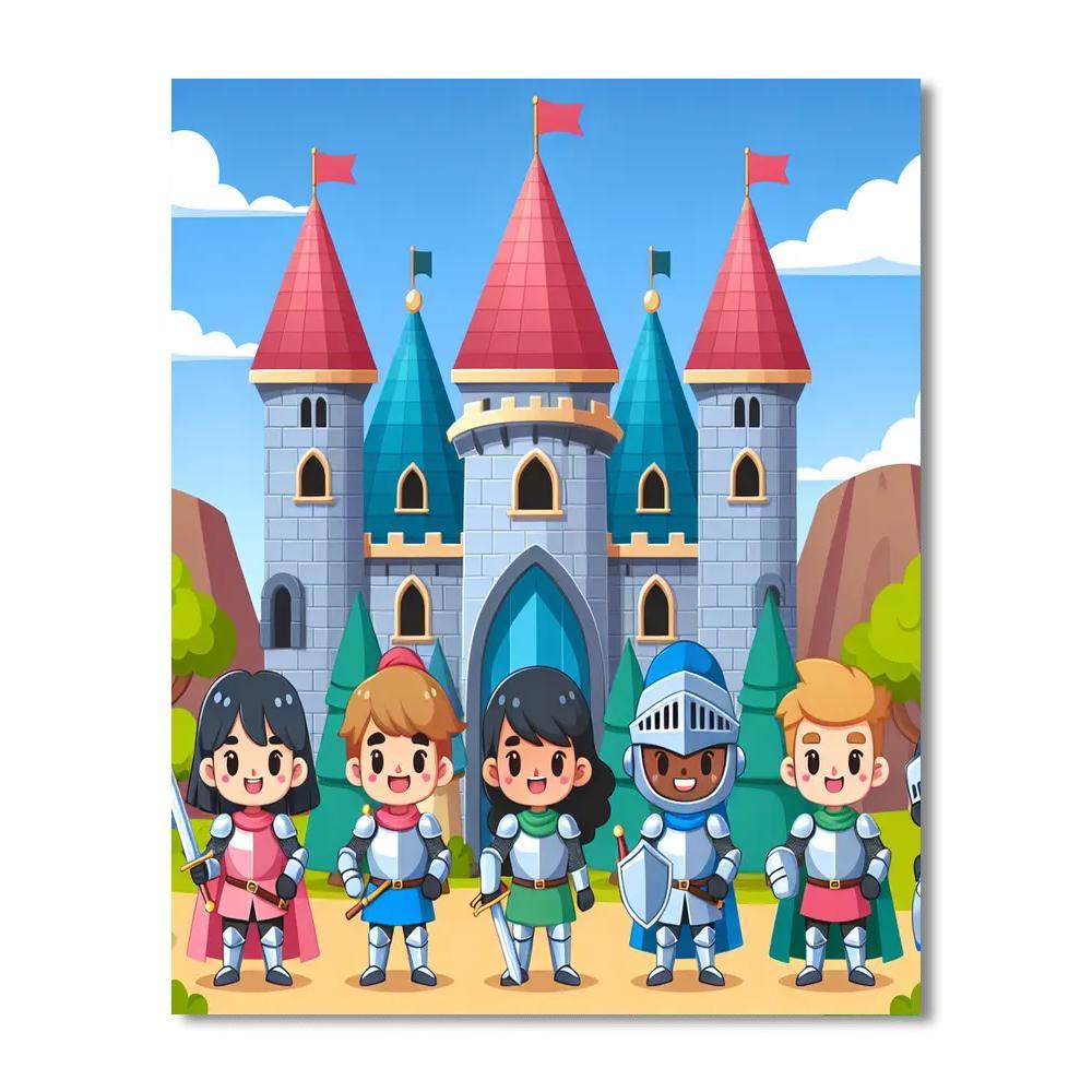 Adventurous Castle Knights Paint By Numbers Kits