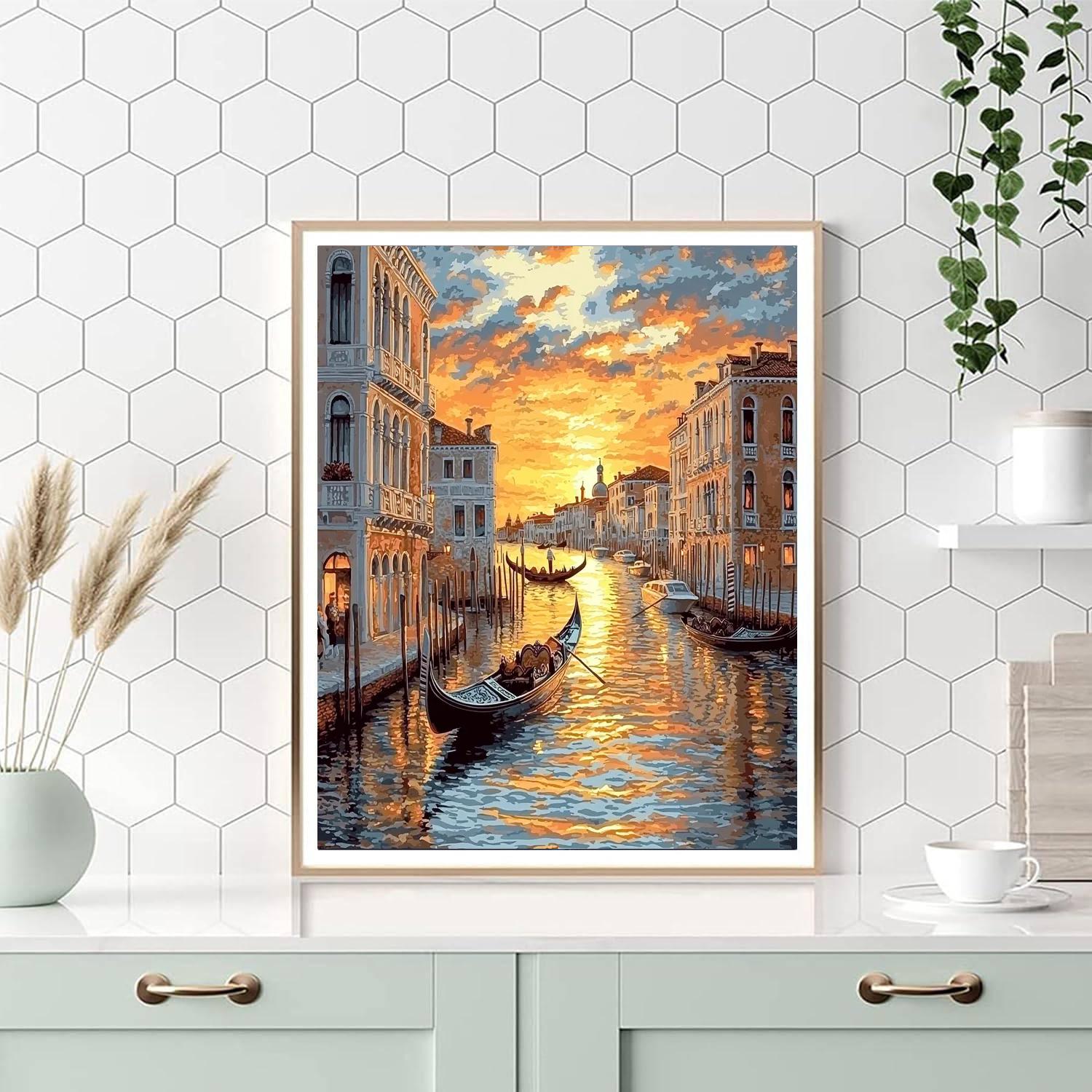 Francesco Guardi Inspired Venetian Reverie  Number Painting