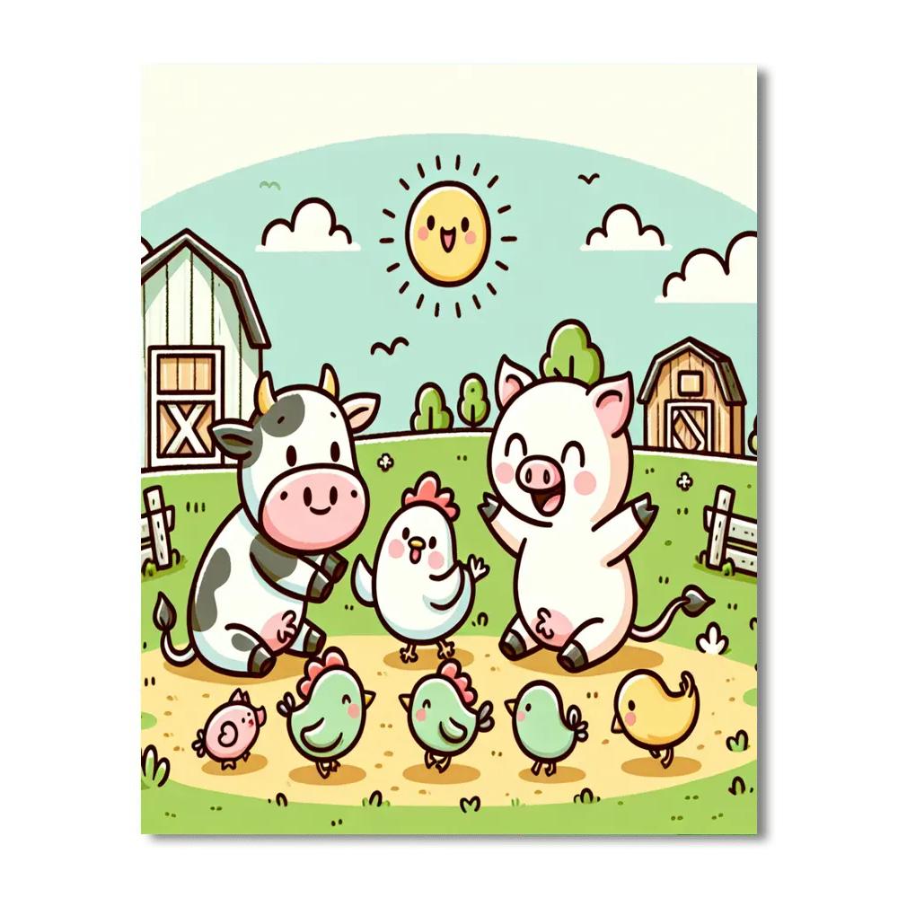 Merry Farm Friends Paint By Numbers Art