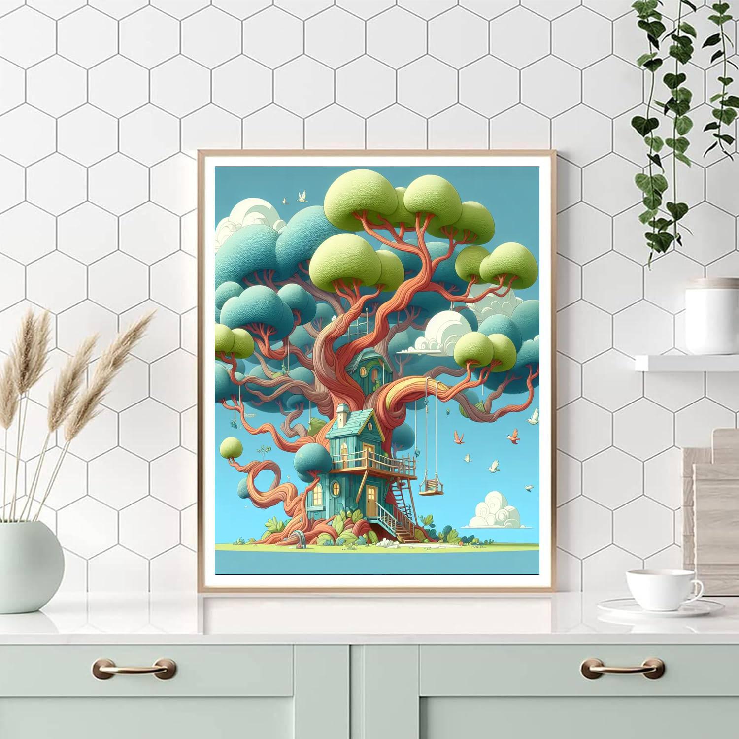 Fantasy Treehouse Painting Number Kit