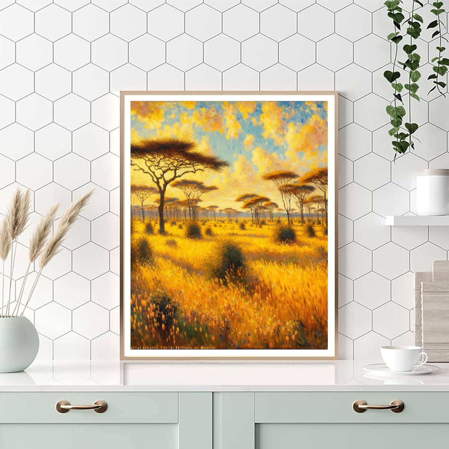 Golden Savanna Safari Paint By Numbers