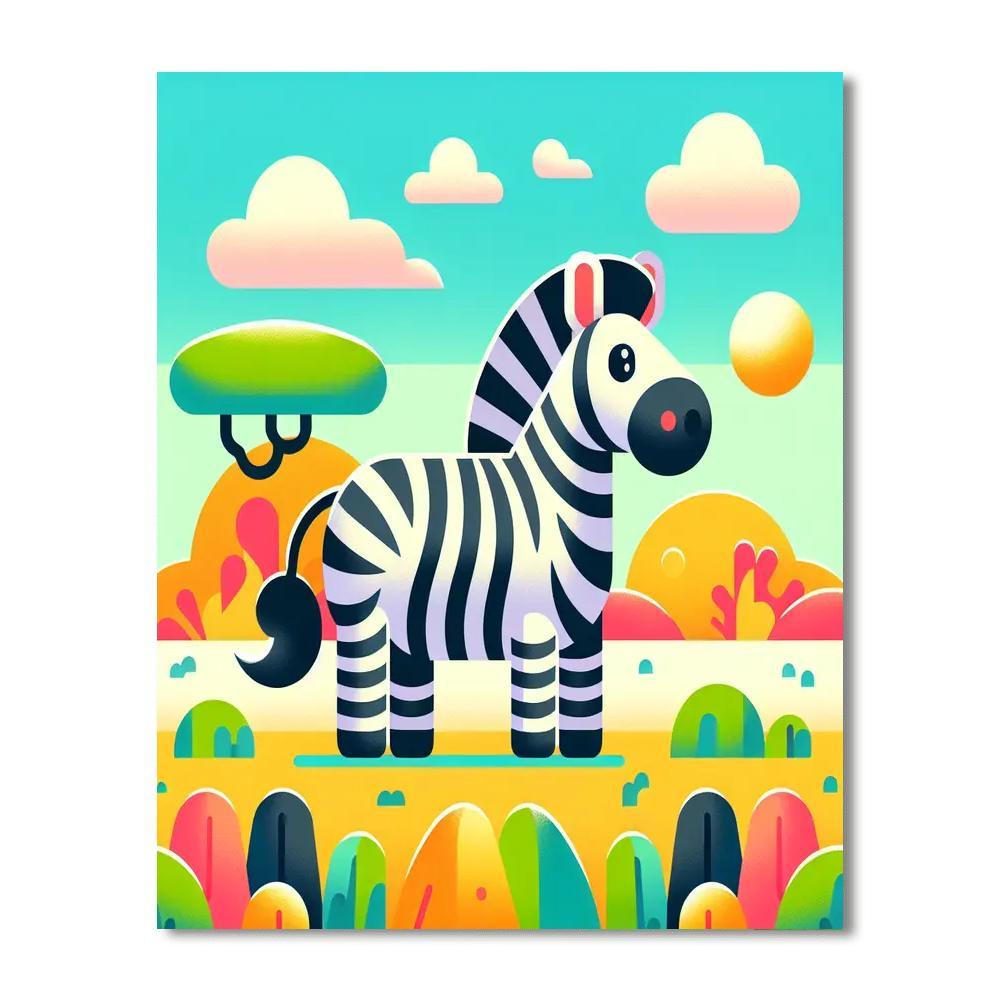 Zany Zebra Zigzag Numbered Painting Kits