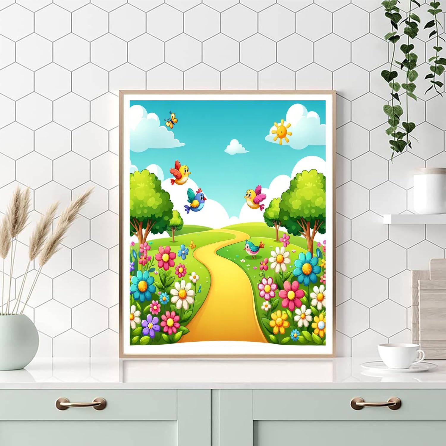 Springtime Blossom Trail Paint By Numbers Art