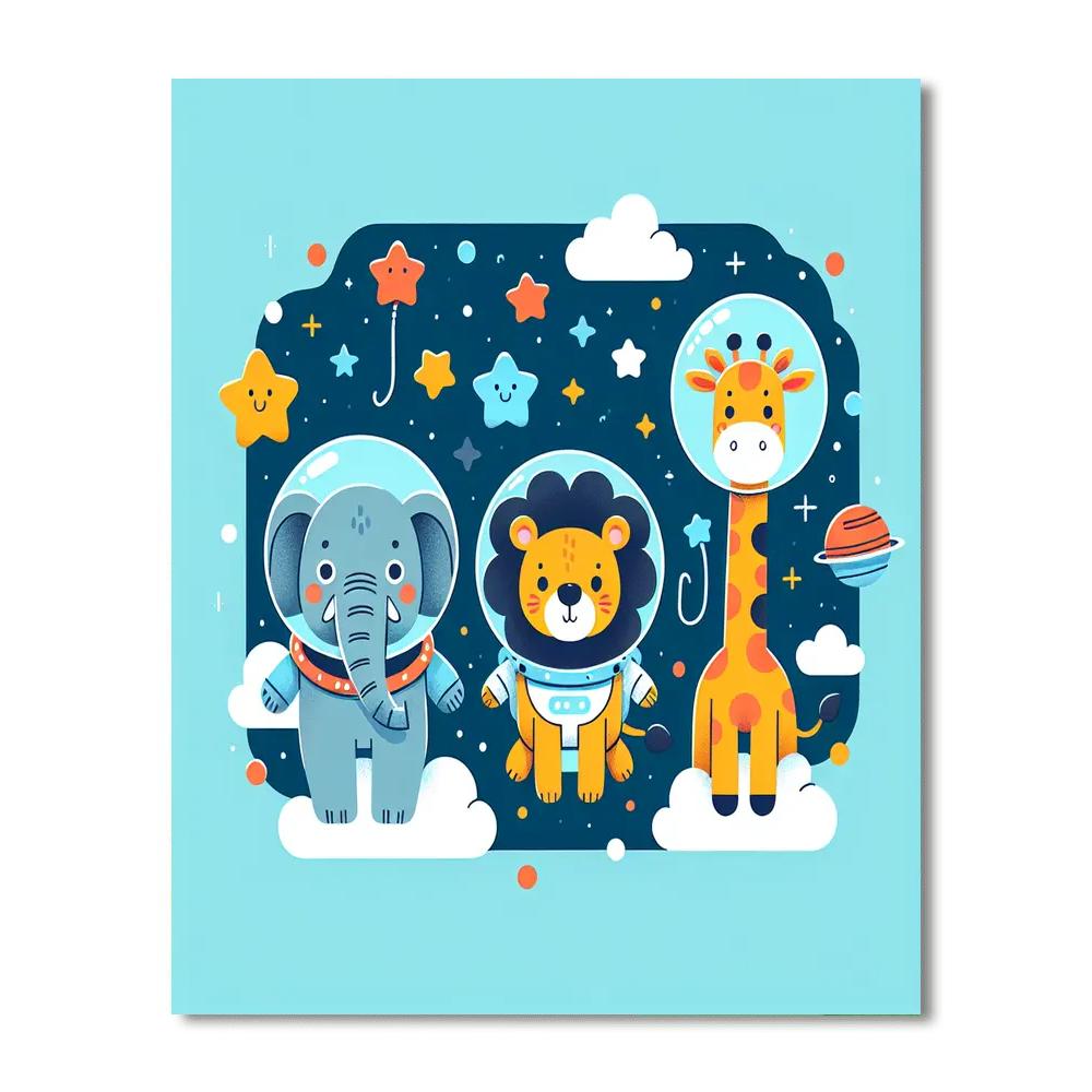 Outer Space Animal Adventure Paint By Numbers