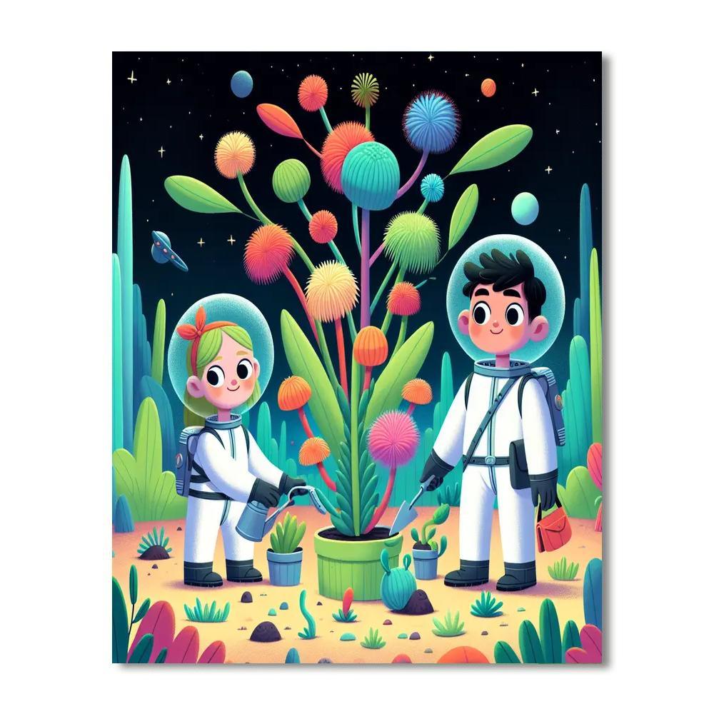 Galactic Gardening Painting Number Kit