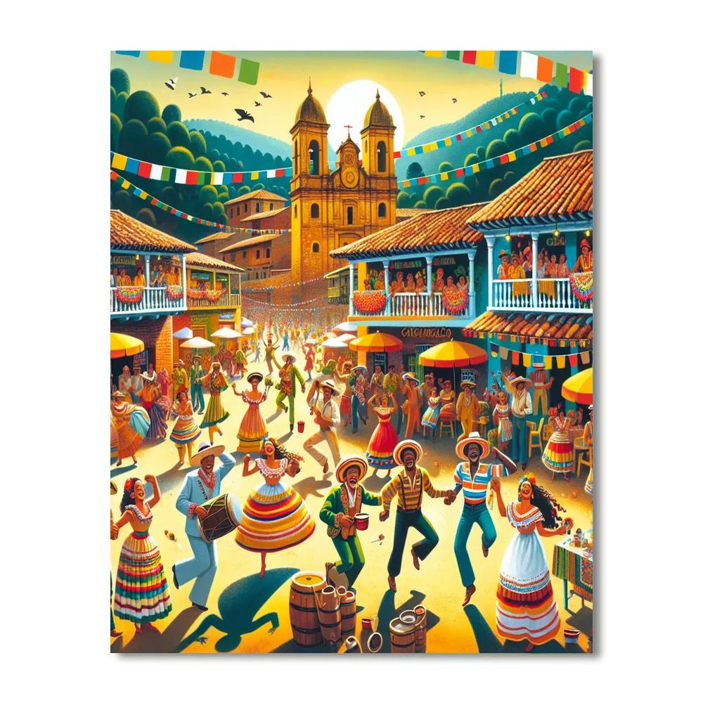 Folk Festivals Of Guatape Paint By Numbers