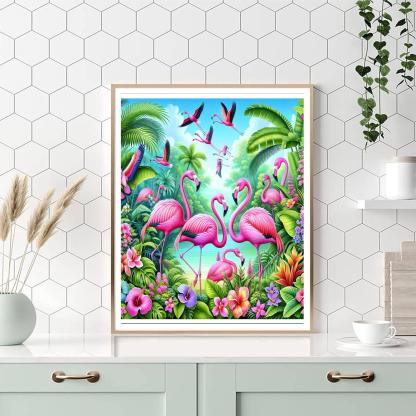 Dancing Flamingos In Paradise Paint By Numbers