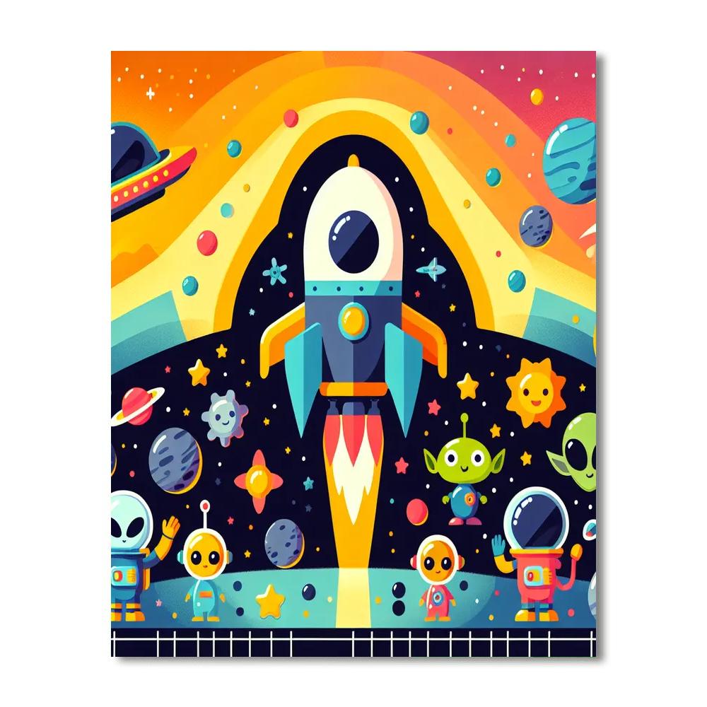 Outer Space Rescue Paint By Number
