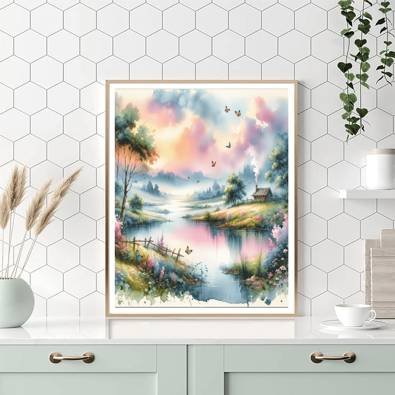 Dreamy Watercolor Scene DIY Paint By Numbers