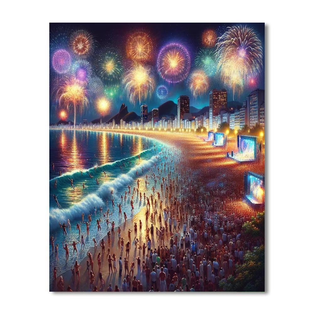Rio De Janeiro New Year - Brazil Painting By Numbers Kit