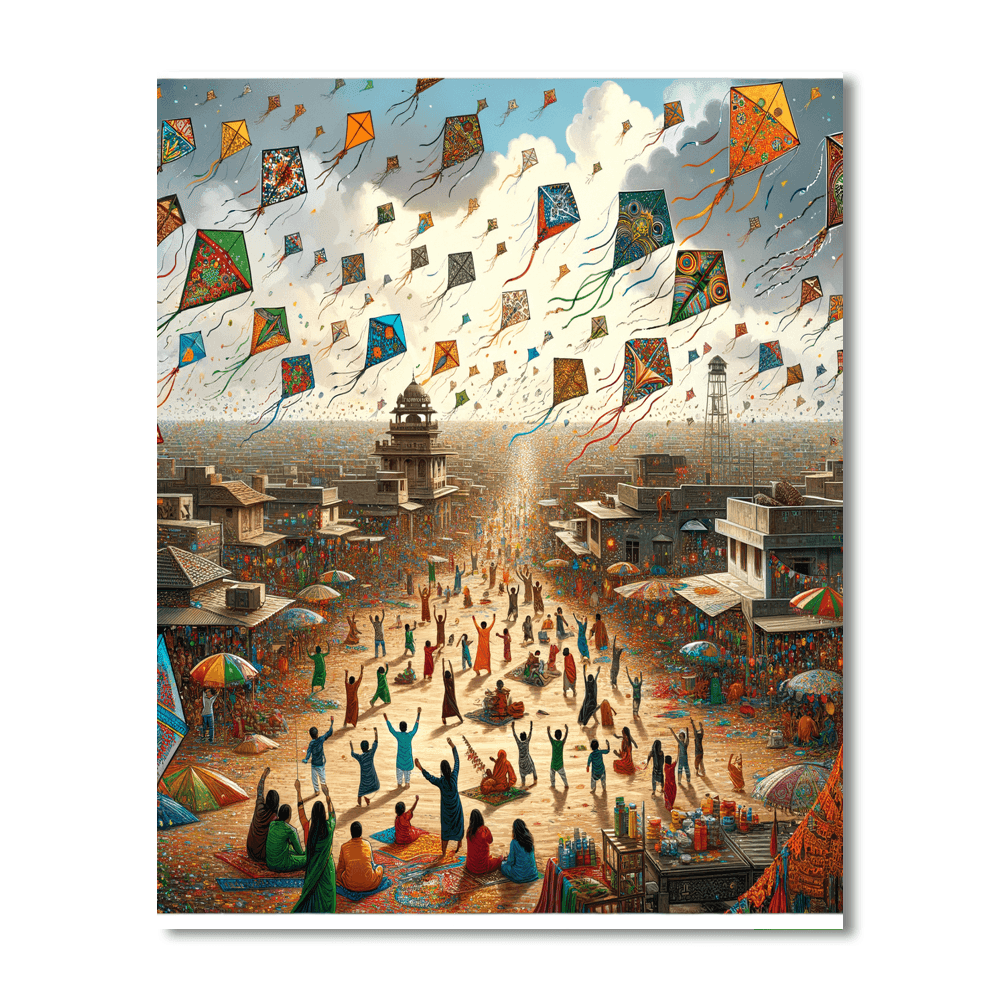 Makar Sankranti Kite Festival - India Numbered Painting Kits