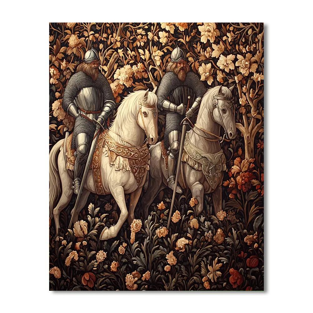 William Morris Inspired Medieval Tapestry Tale  Paint By Numbers