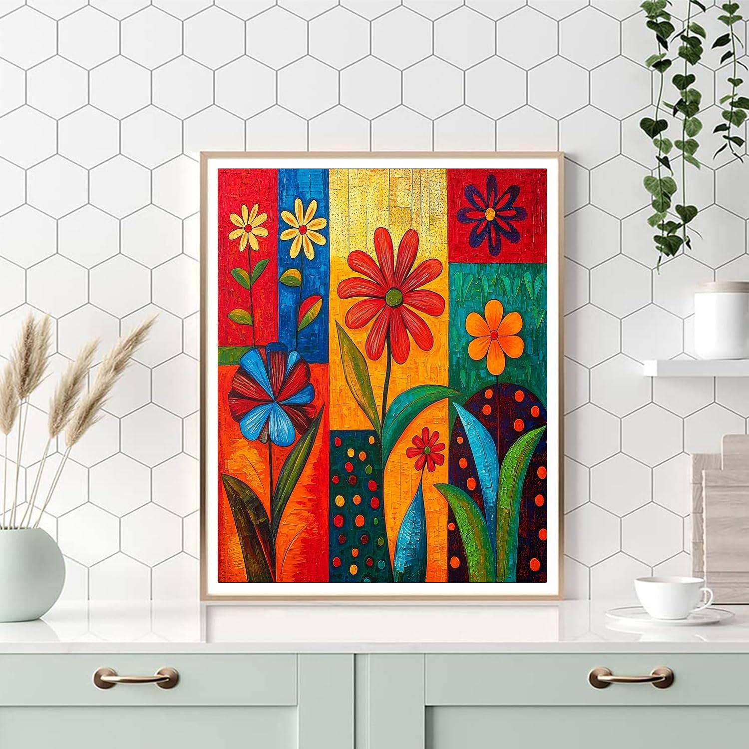 Frida Kahlo Inspired Symbolic Bloom Of Heritage  Paint By Numbers Art