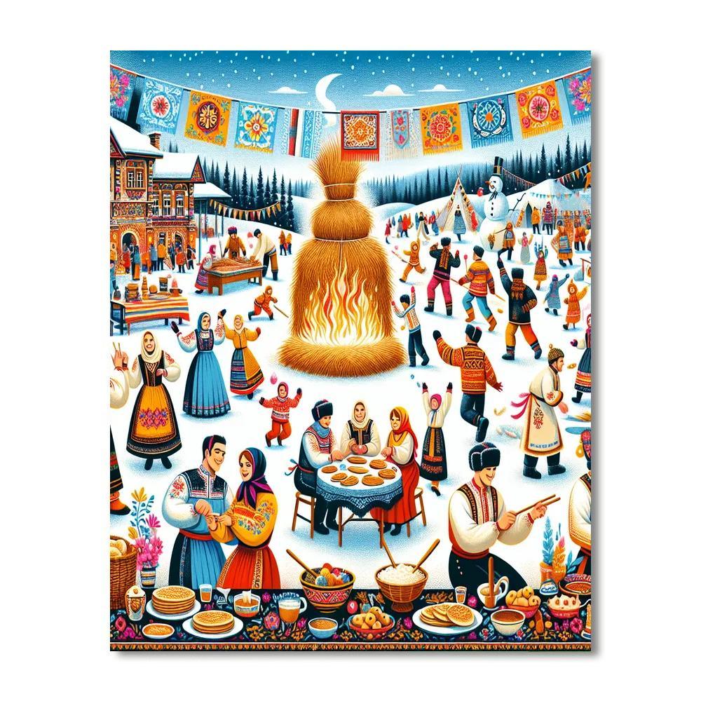 Maslenitsa Festival Painting Number Kit