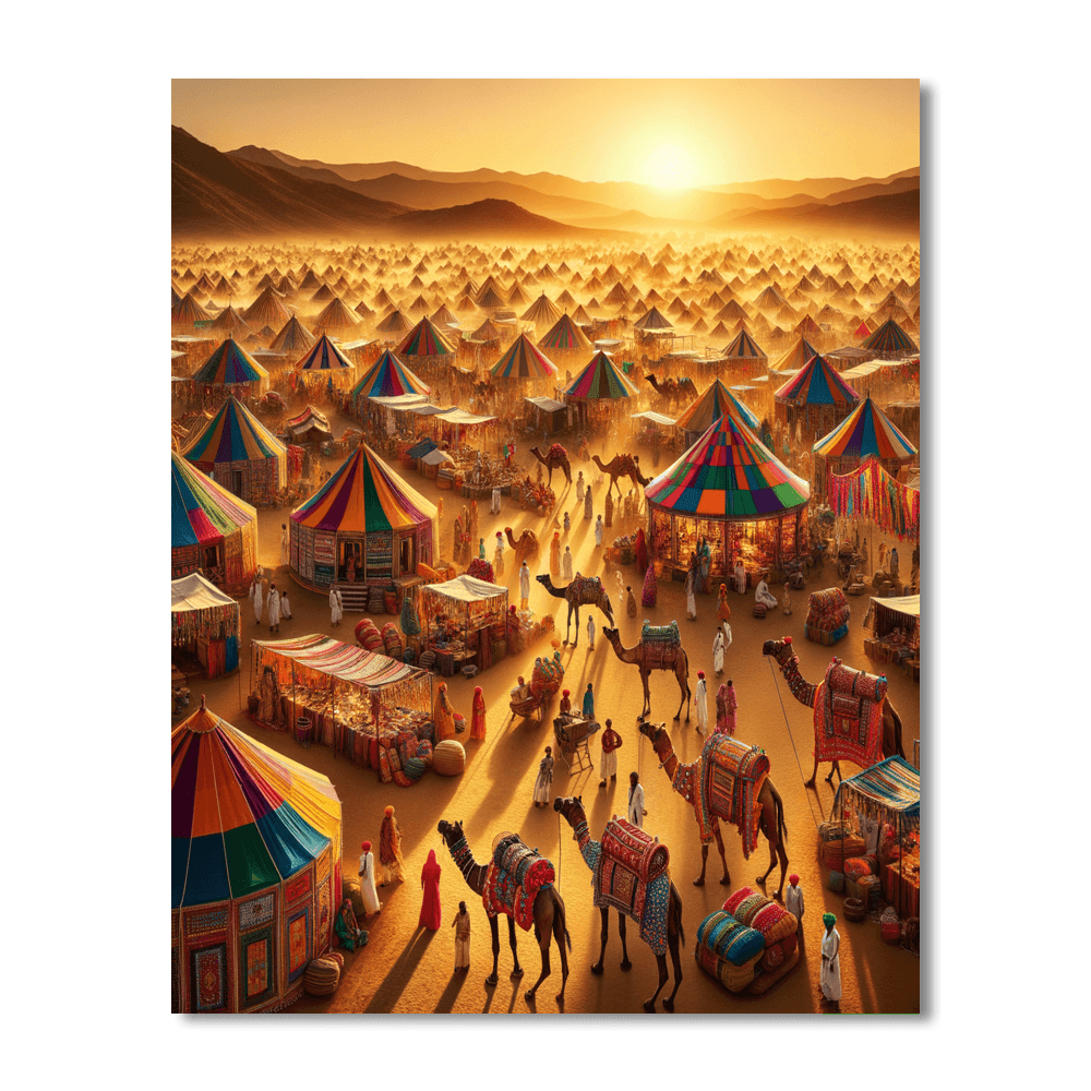 Pushkar Camel Fair - India Number Painting