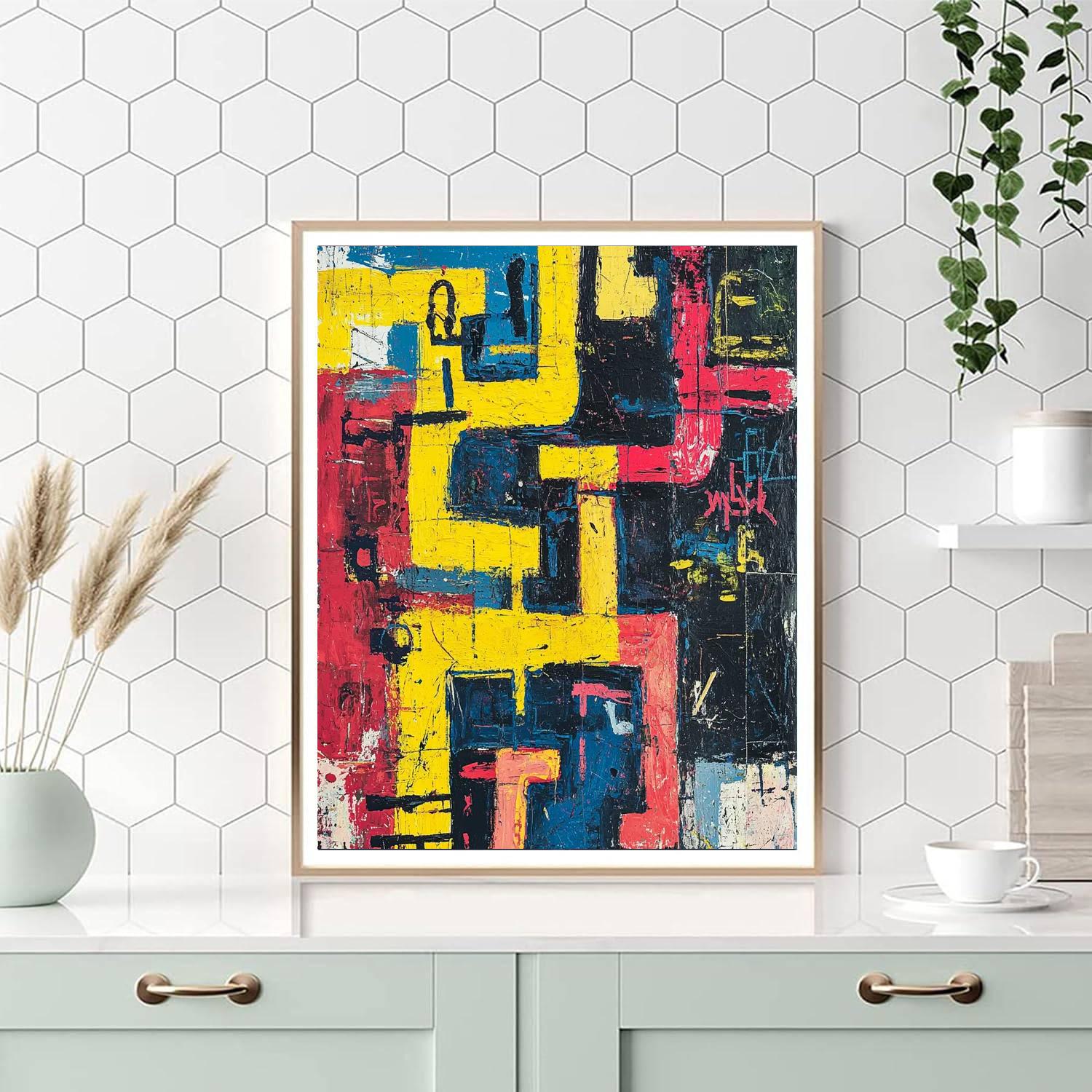 Jean-Michel Basquiat Inspired Symbolic Labyrinth  Paint By Numbers Kits