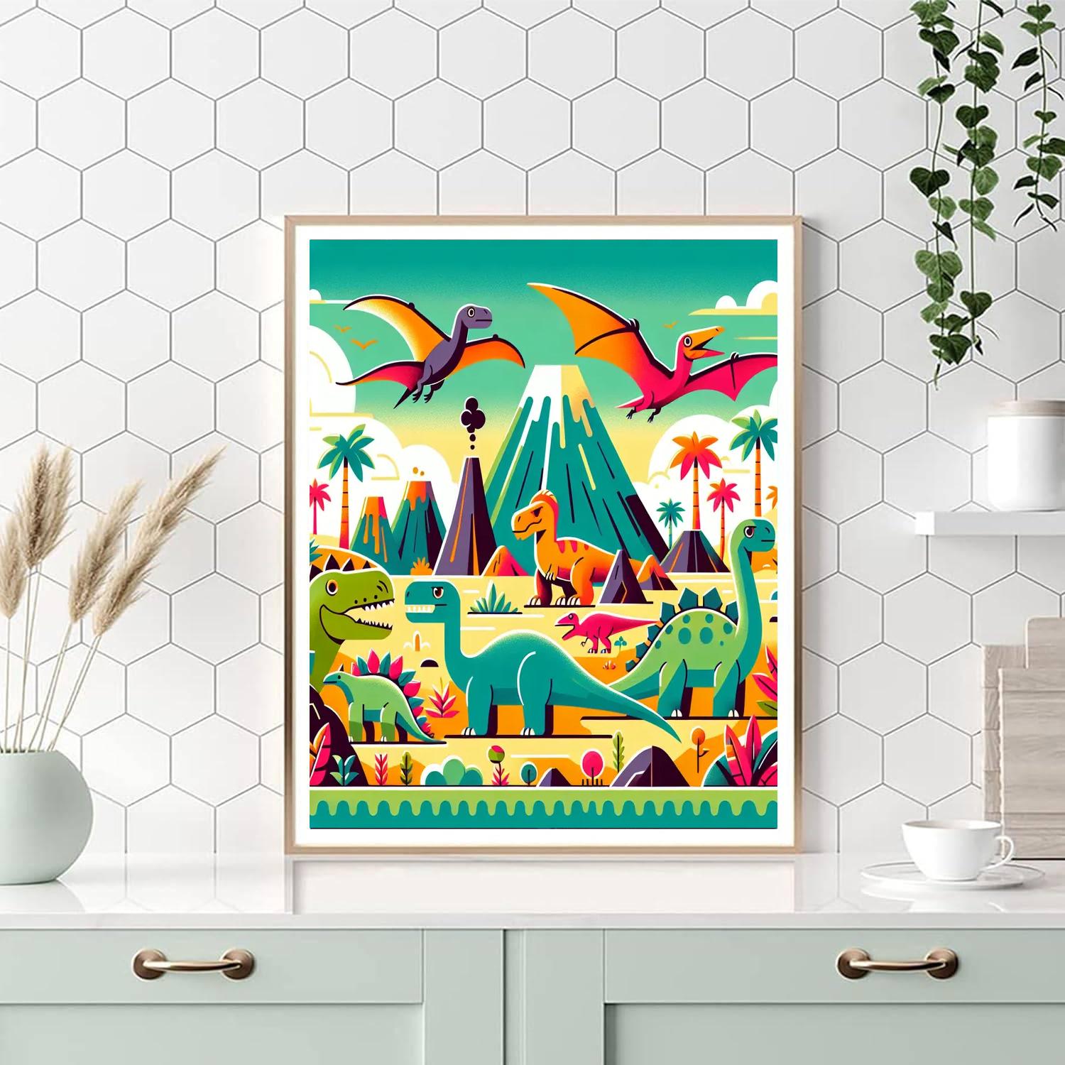 Doodle Dino Painting Number Kit