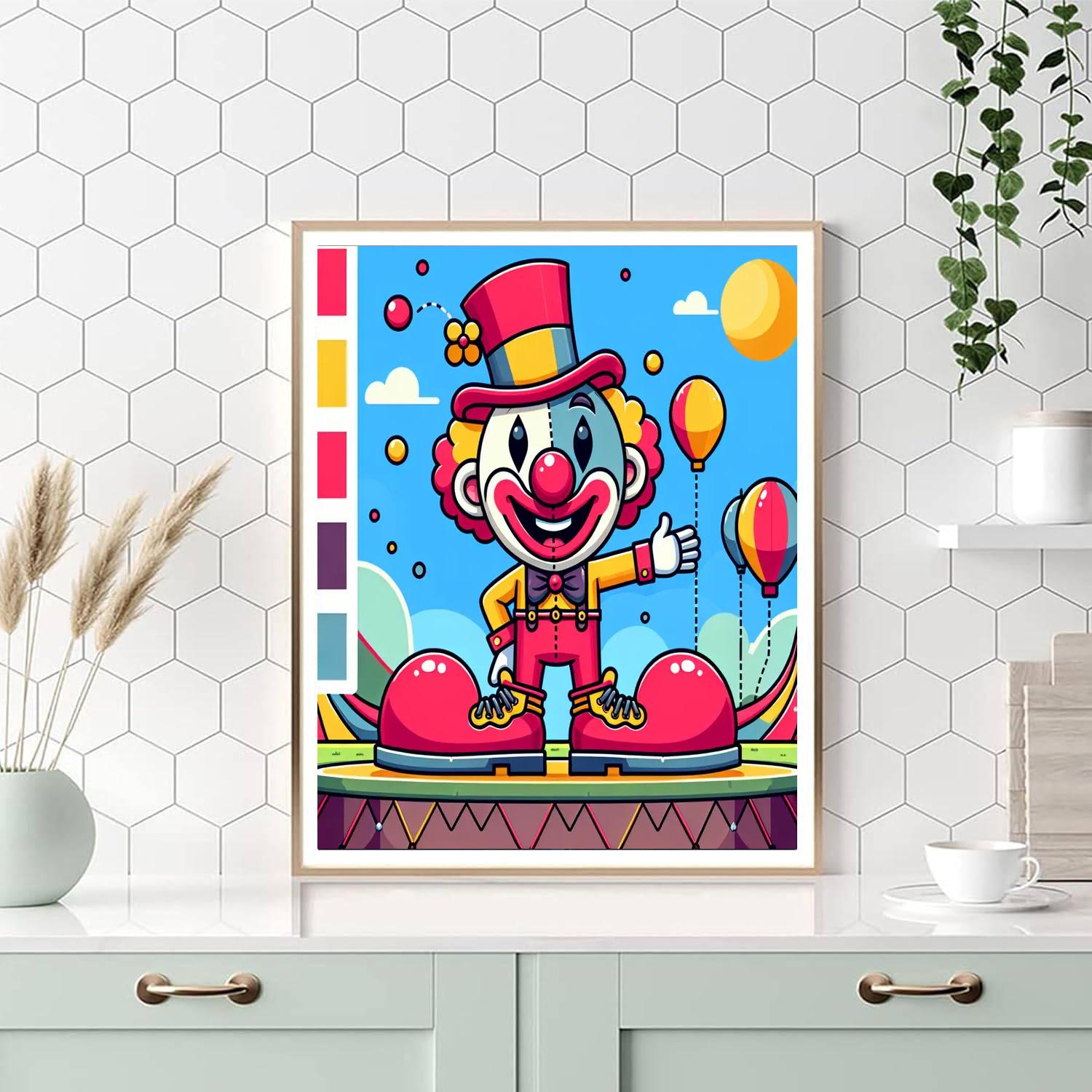 Circus Clown Funhouse Painting By Numbers Kit