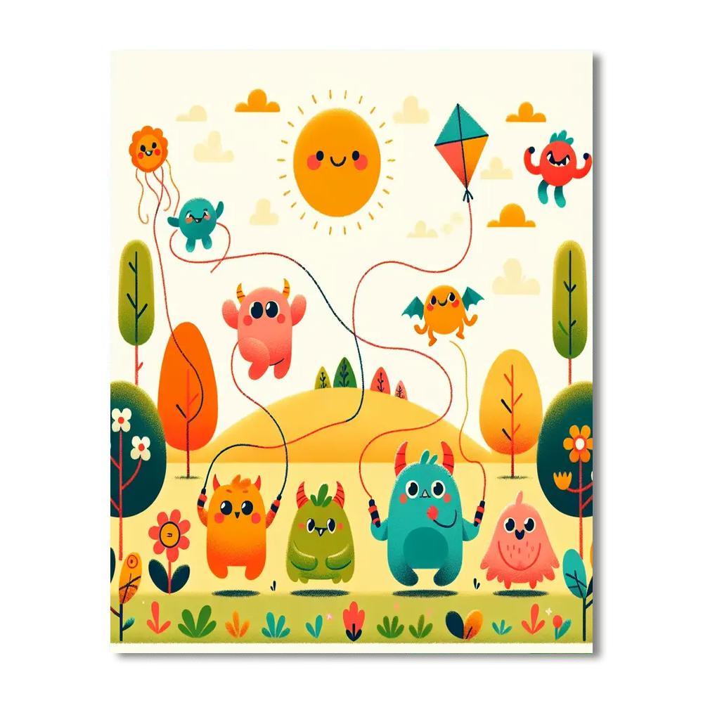 Adventure With Cute Monsters Painting By Numbers Kit