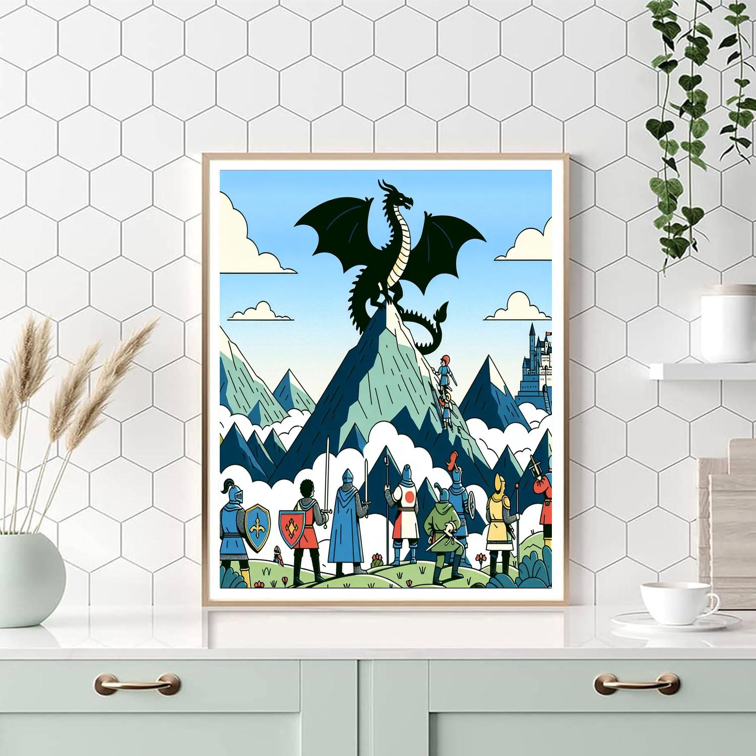 Dragon Mountain Paint By Numbers Art