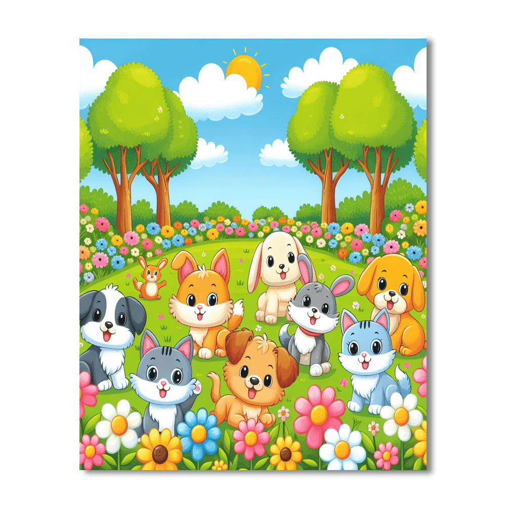 Magical Pet Playground Paint By Numbers Art