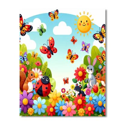 Adventurous Garden Creatures Paint By Numbers Art
