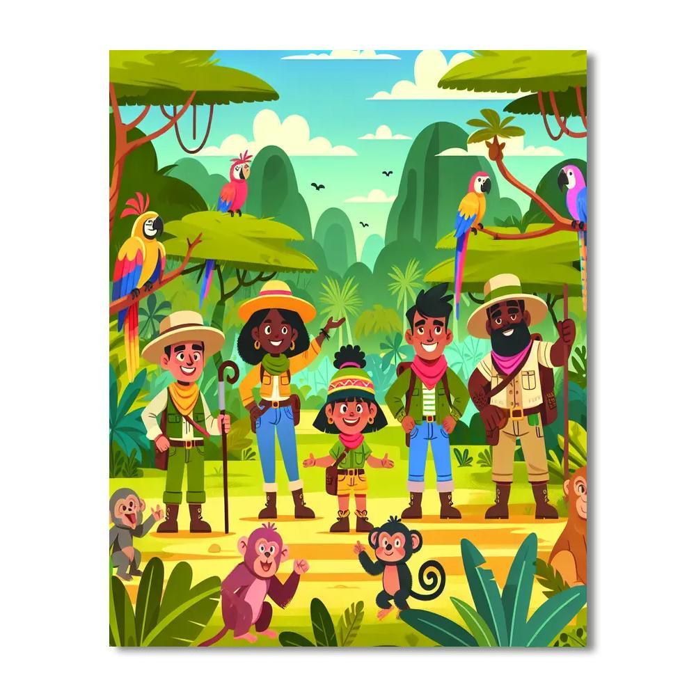 Journey Through The Jungle With Explorers Paint By Number