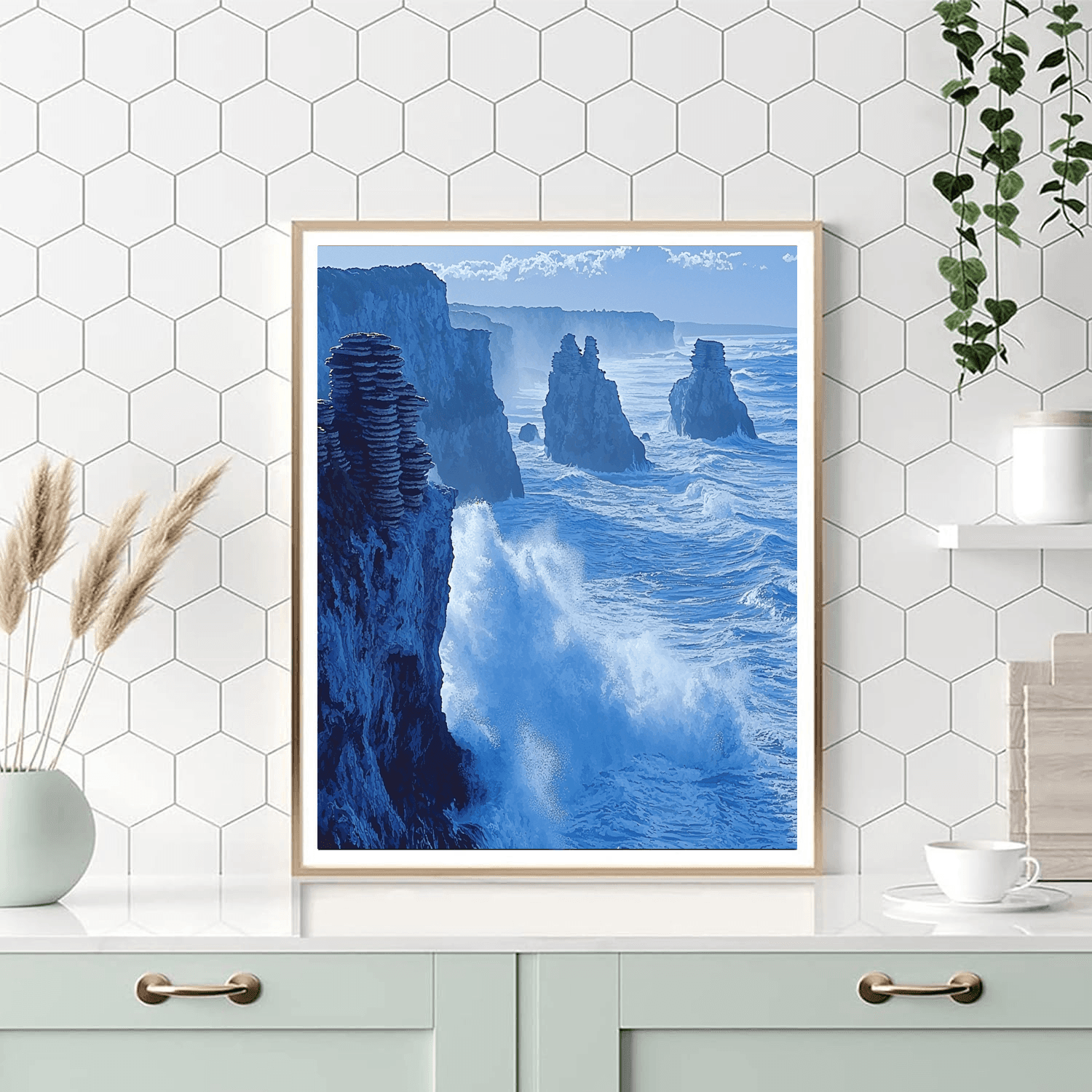 Pancake Rocks And Blowholes - New Zealand Number Painting