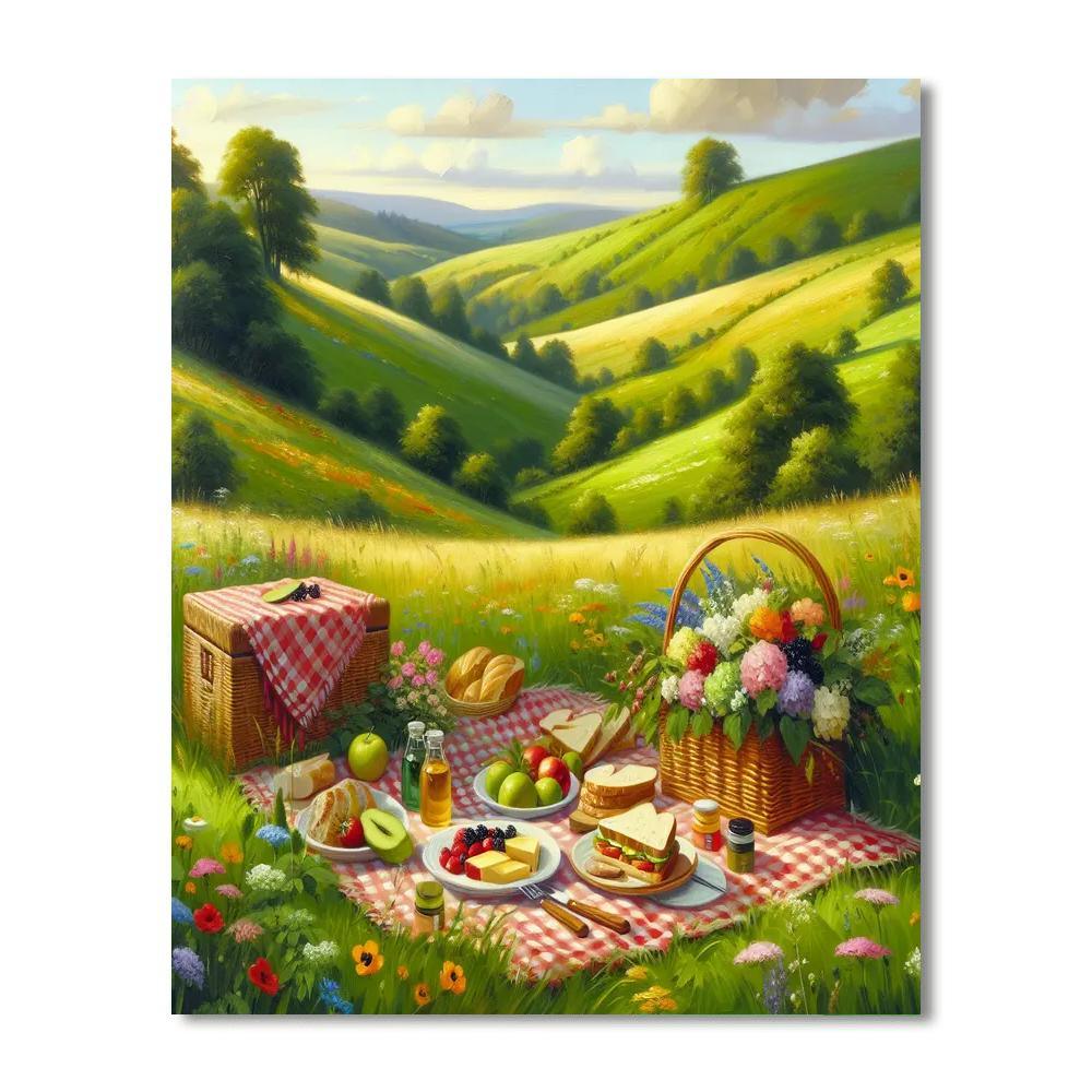 Traditional Countryside Picnic Numbered Painting Kits