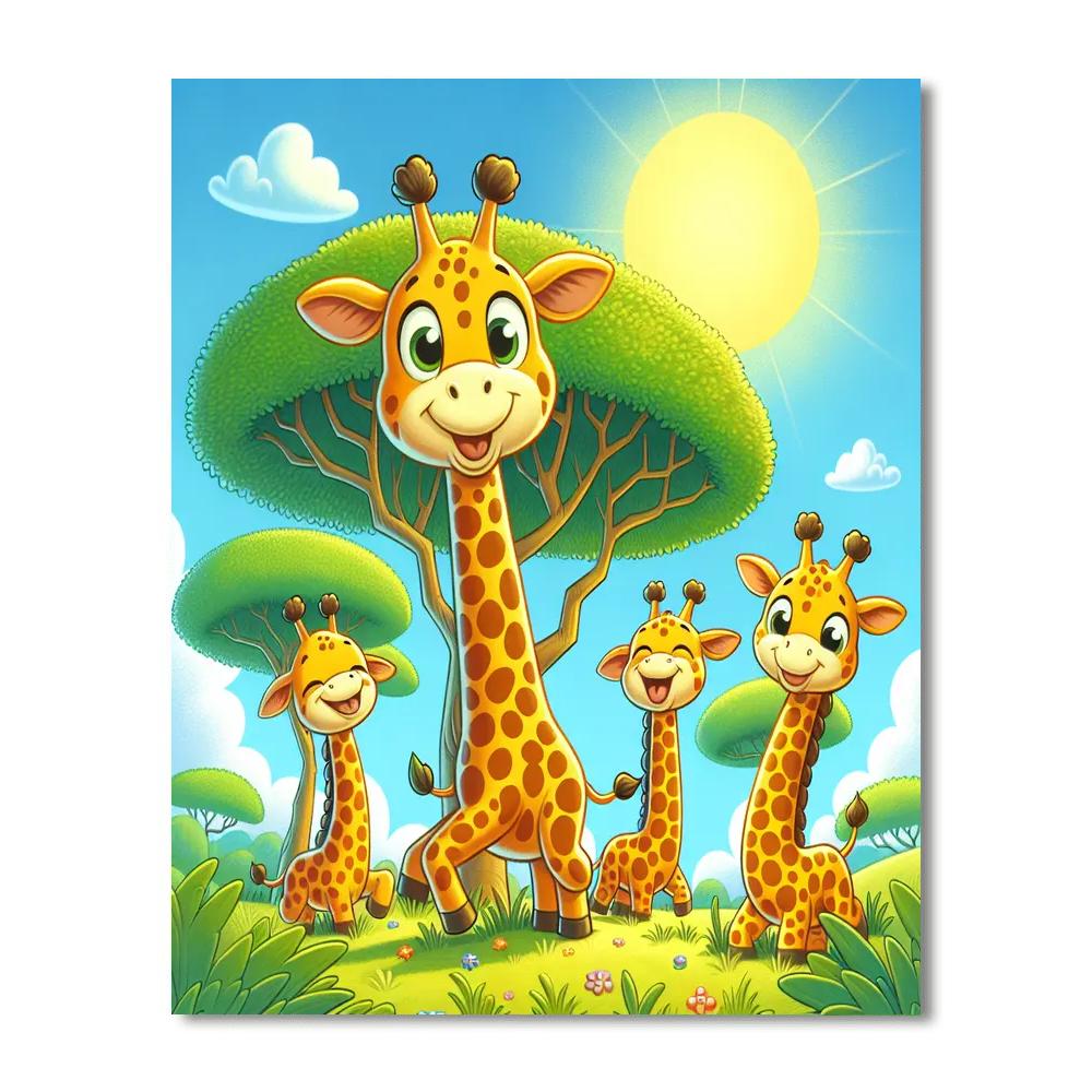 Giddy Giraffes Number Painting