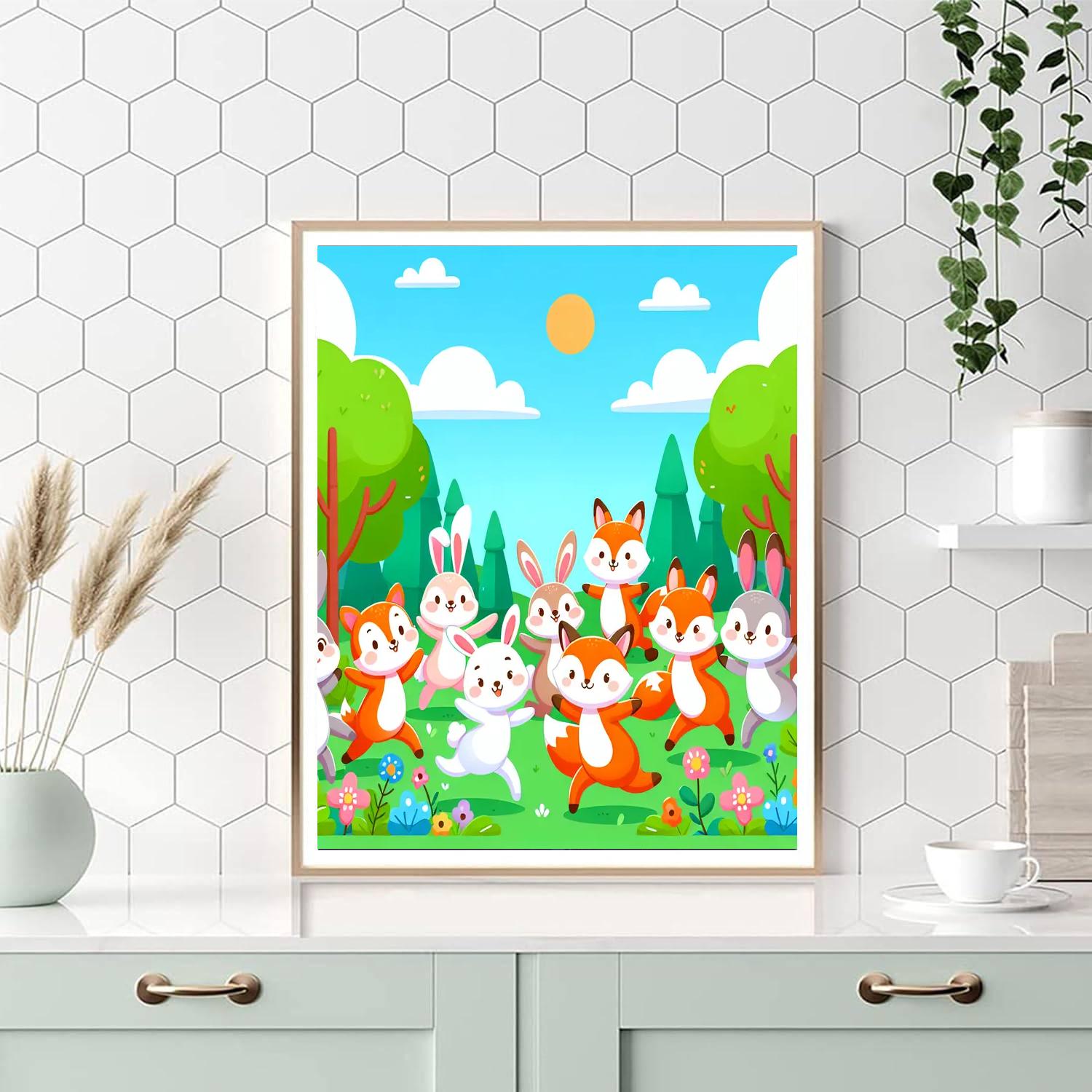Happy Woodland Adventures Paint By Numbers Art