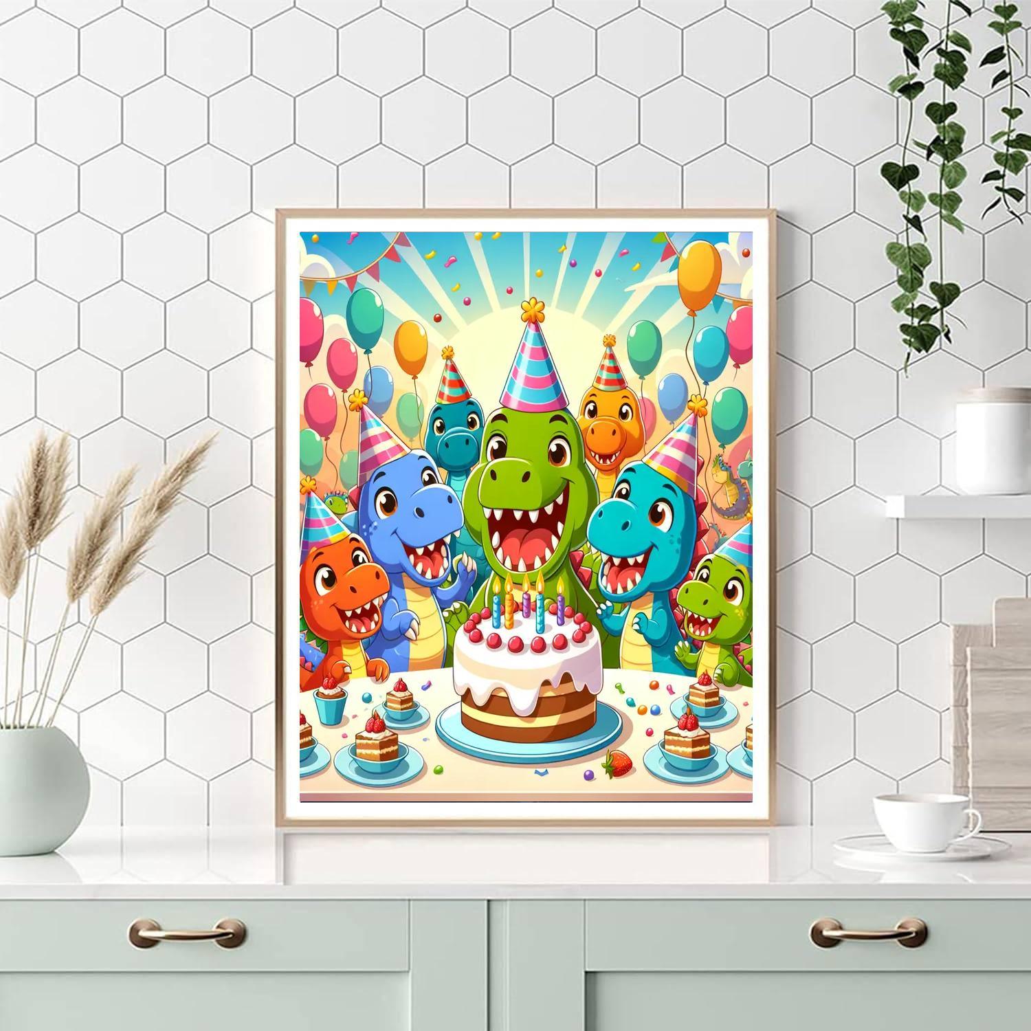 Dino-rific Celebration Number Painting