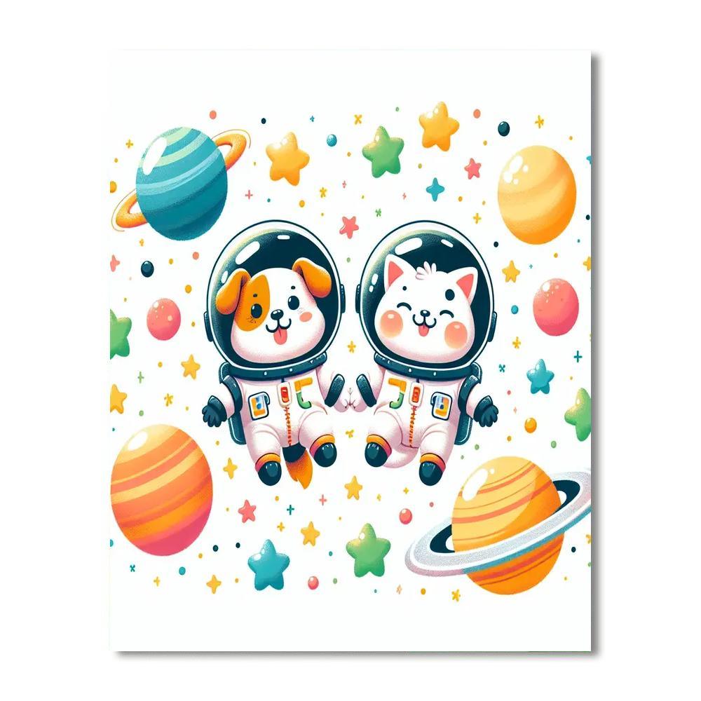 Space Animals Numbered Painting Kits