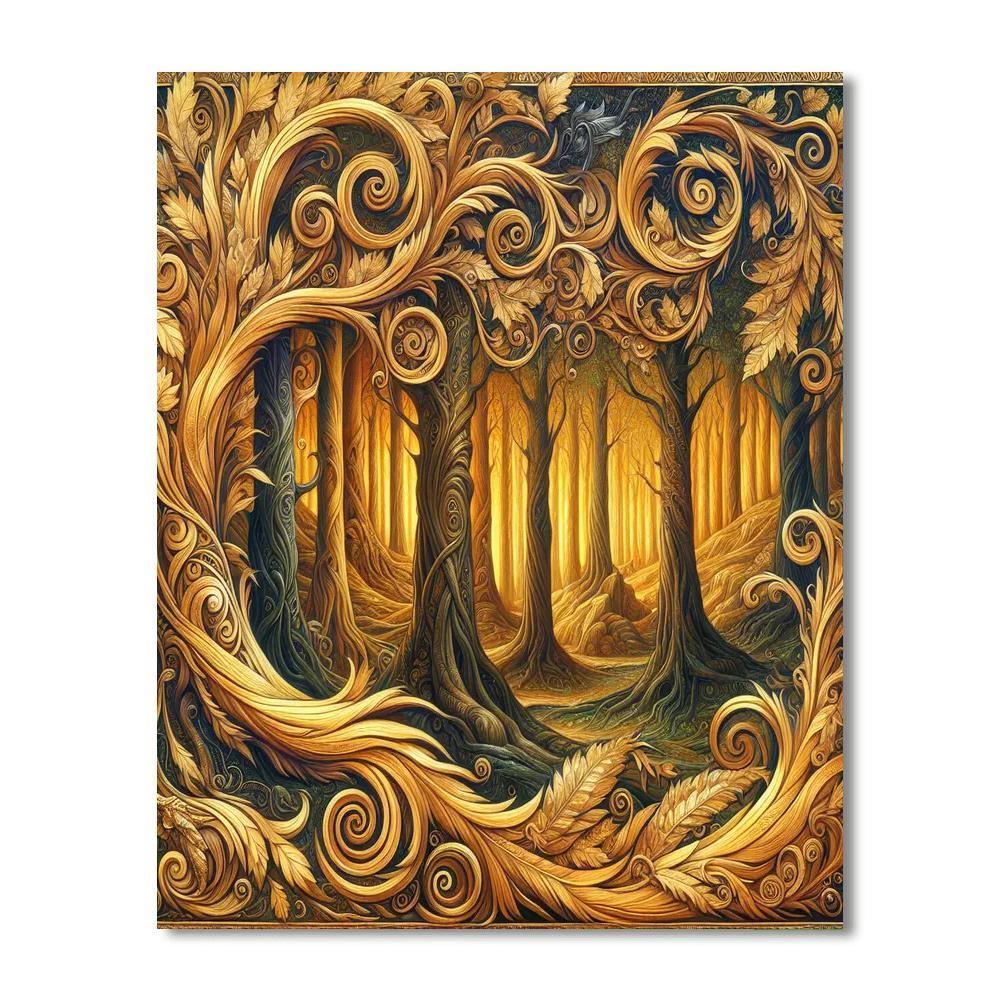 Gustav Klimt's Golden Forest Paint By Numbers