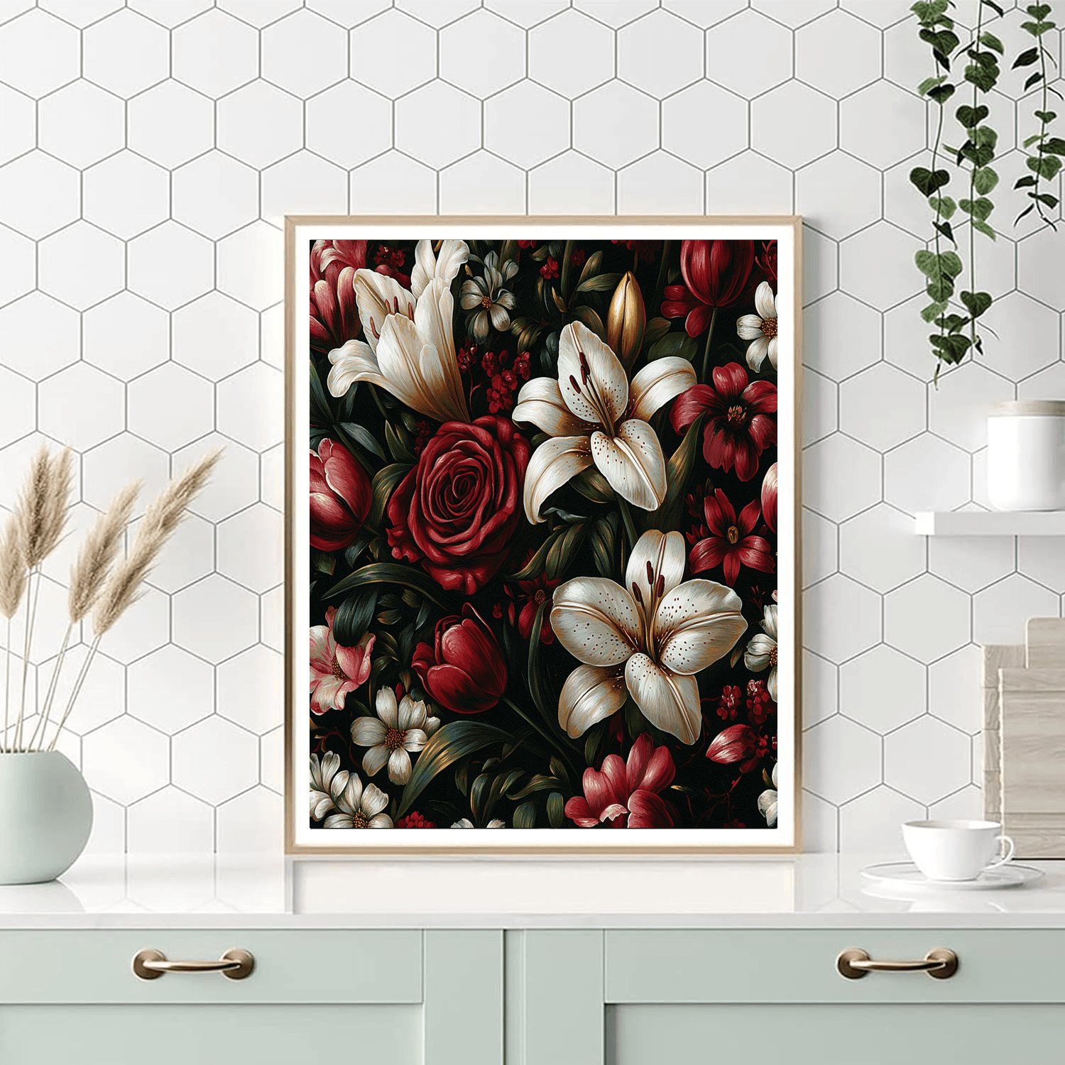 Johannes Vermeer Inspired Renaissance Floral Arrangement - DIY Painting By Numbers Kit