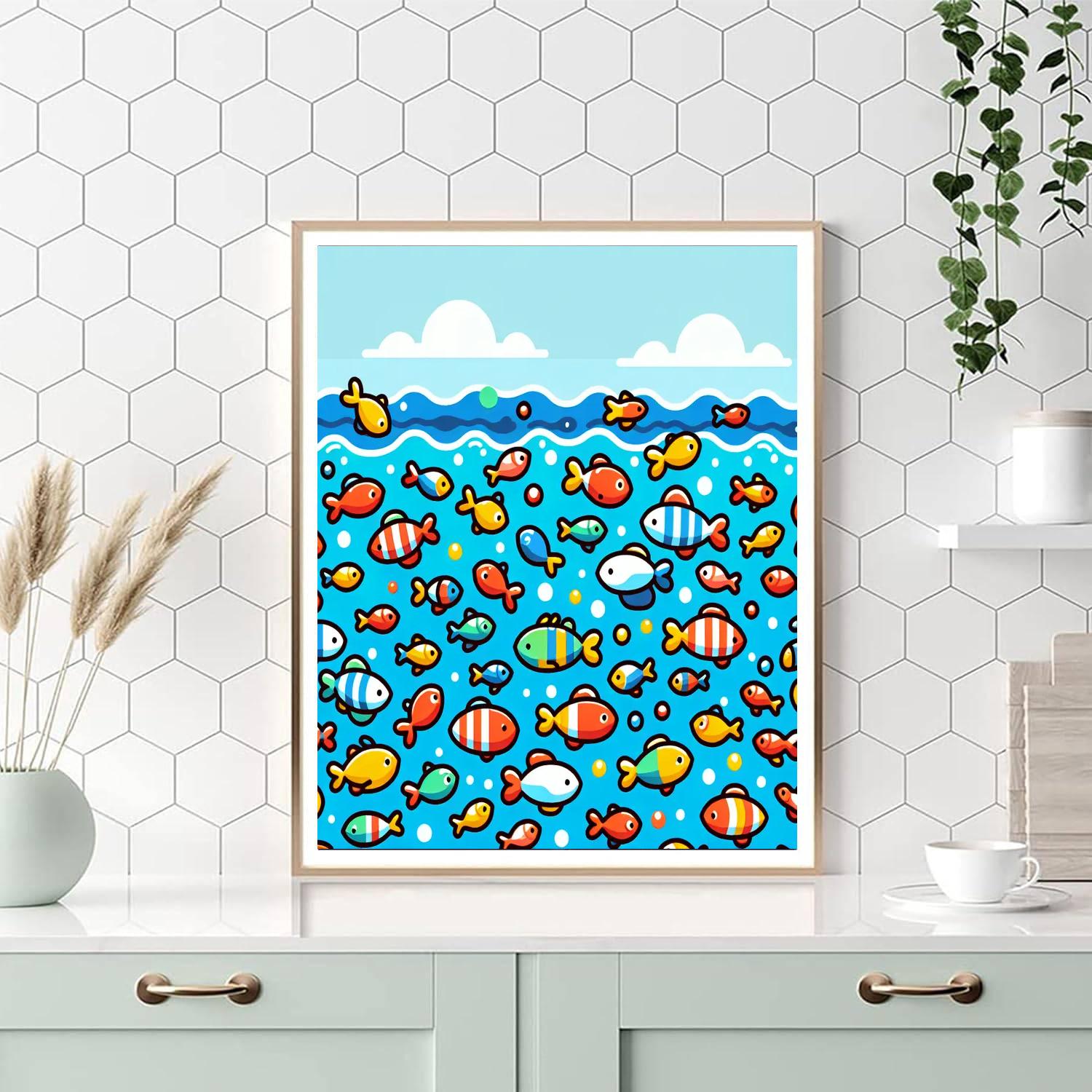 Rainbow Fish School Numbered Painting Kits