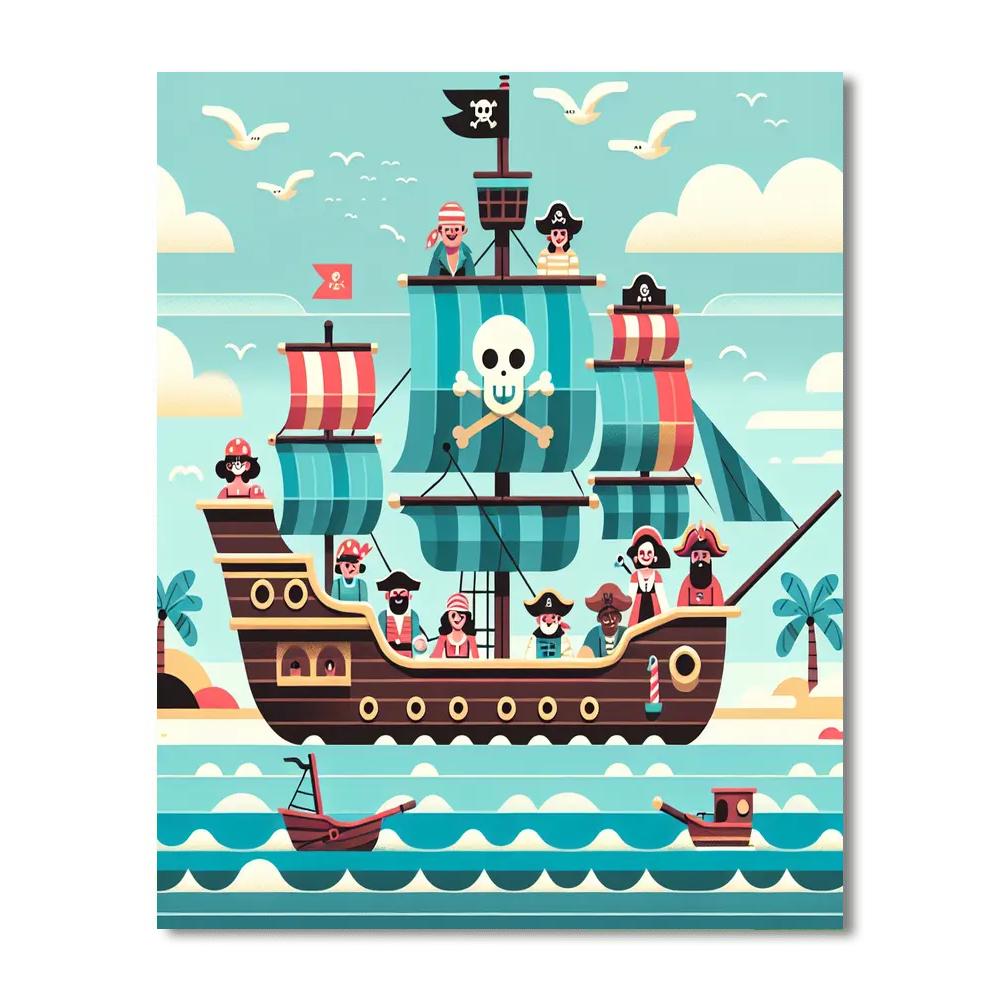 Seafaring Pirate Adventure DIY Paint By Numbers