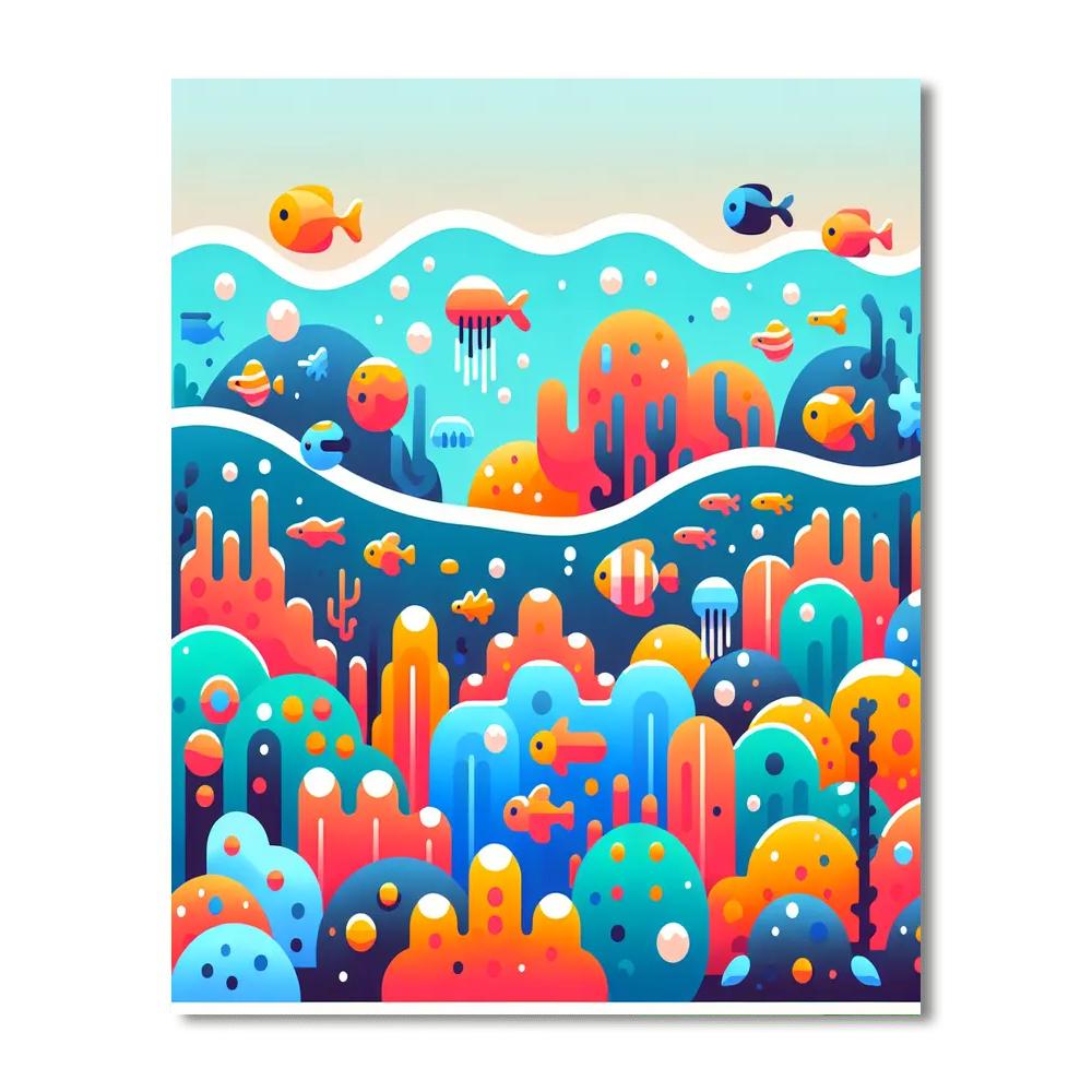 Radiant Rainbow Reef Painting Number Kit