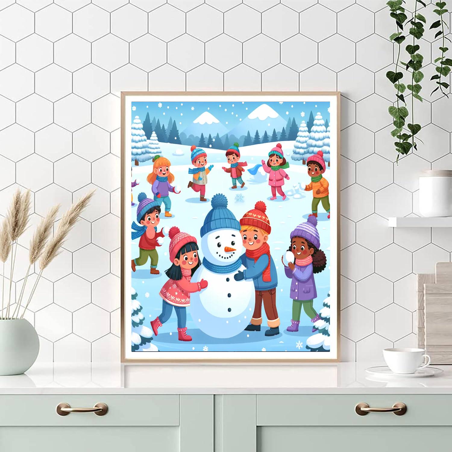 Winter Wonderland Snow Day DIY Paint By Numbers