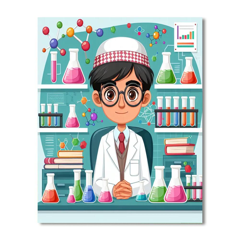 The Curious Chemist's Lab Number Painting