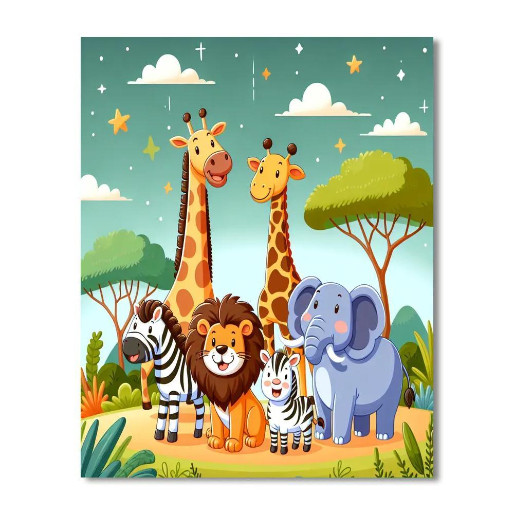 Colorful Safari Excursion Paint By Numbers Kits