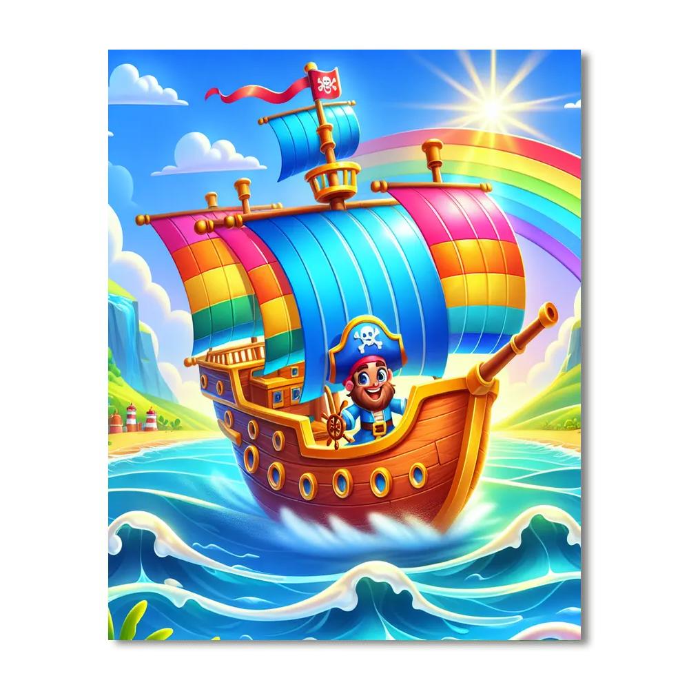 Adventure With A Pirate Ship Paint By Color